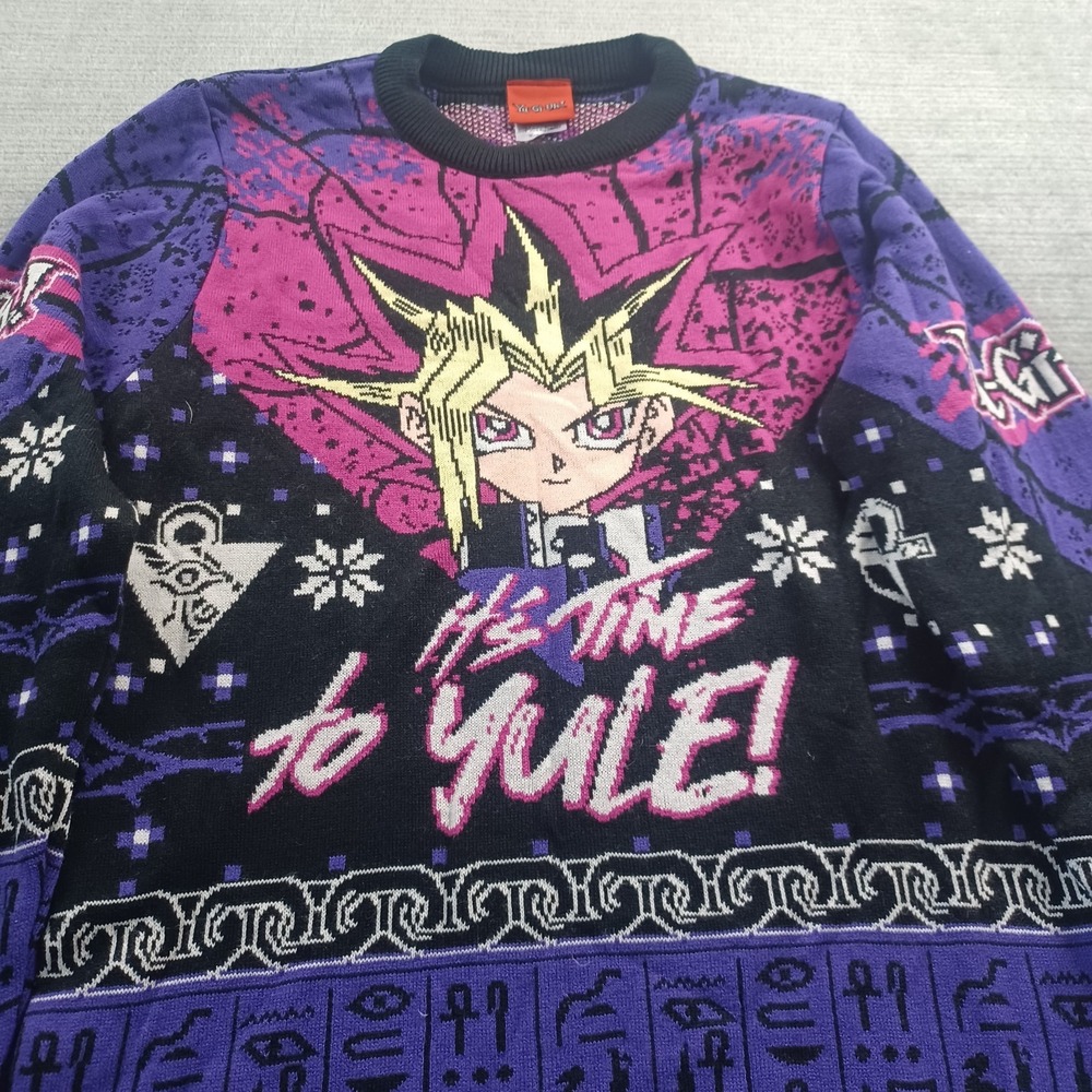 Yu-Gi-Oh Its Time To Yule! Knitted Christmas Ugly Sweater XS Deck The Halls AOP - Picture 5 of 11